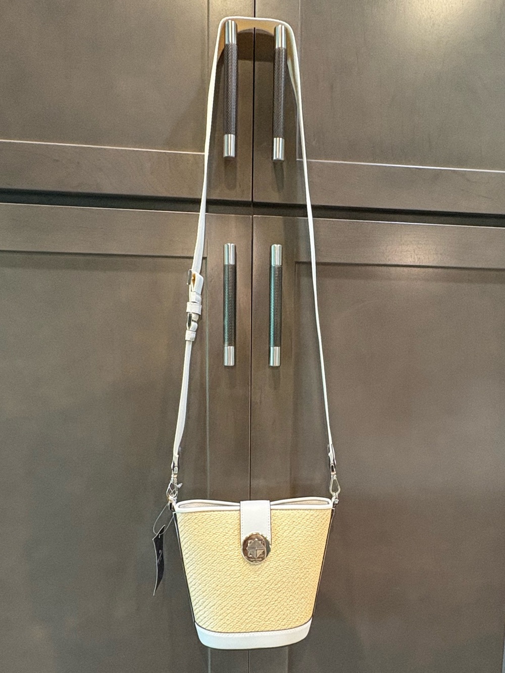 Kate Spade Audrey Mini Bucket Straw Crossbody Bag